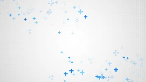 Clean medical plus background with blue cross symbols, white grid texture 스톡 동영상 333976328