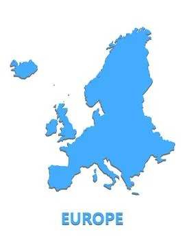 Clean Minimal Europe Map Stock Illustration