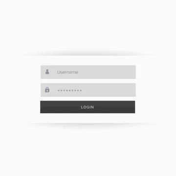 Clean minimal login form template user interface design Stock Illustration