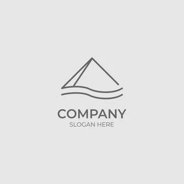 Clean minimal mountain logo Stock Illustration