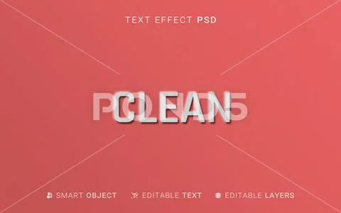 Clean minimalist editable text effect with red background PSD 템플릿