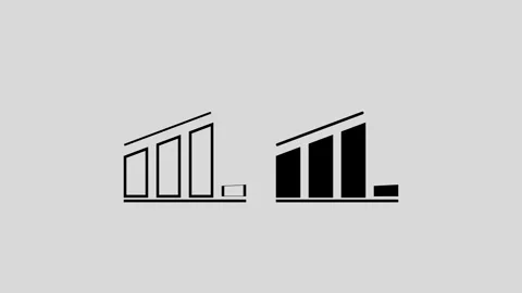 Clean minimalist financial trend indicator bars on light gray background. 4k Stock Footage 341490641