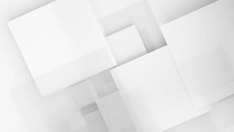 Clean minimalist geometric background with overlapping squares and soft shadows Illustrazione stock