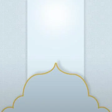 A clean, minimalist Islamic background template featuring light blue geomet.. Stock Illustration