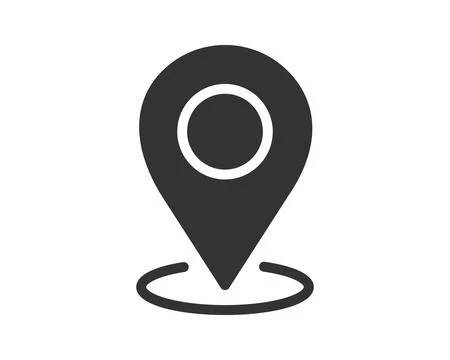 Clean, minimalist map marker icon. Symbolizes location, destination, or pin.. Illustrazione stock