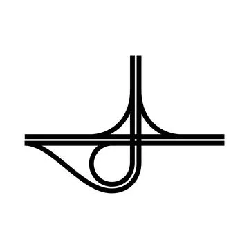 Clean, minimalist representation of a highway interchange is ideal for them.. Stock Illustration