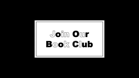 Clean minimalist white rectangular frame with colorful join our book club h.. Video stock 338159948