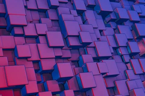 Clean, minimalistic design of digital blocks in a sequence.. Illustrazione stock