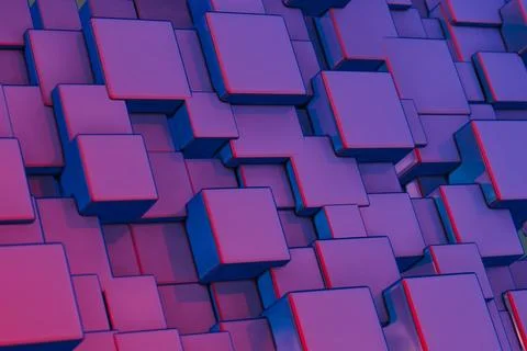 Clean, minimalistic design of digital blocks in a sequence.. Illustrazione stock