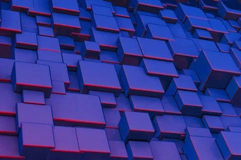 Clean, minimalistic design of digital blocks in a sequence.. Illustrazione stock