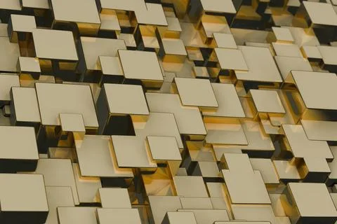 Clean, minimalistic design of digital blocks in a sequence.. Stock-Illustration