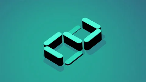 Clean minimalistic single digit counter animation. Isometric text, 3D extruded. Video stock 234446205