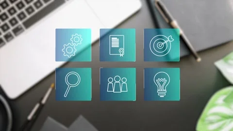 Clean minimalistic video tutorial, webinar, online education concept, e-learning Stock Footage 281507906