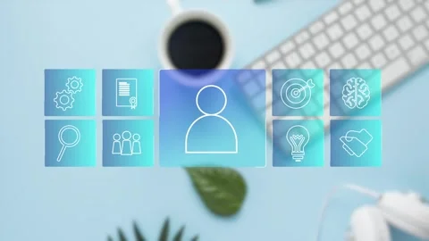 Clean minimalistic video tutorial, webinar, online education concept, e-learning Stock Footage 281507966