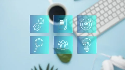 Clean minimalistic video tutorial, webinar, online education concept, e-learning Stock Footage 281507974