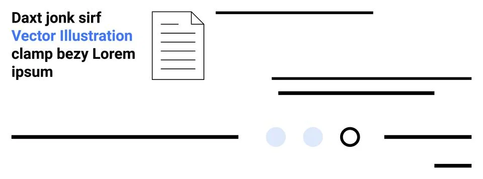 Clean Minimalistic Web Template with Document and Text Elements イラスト素材