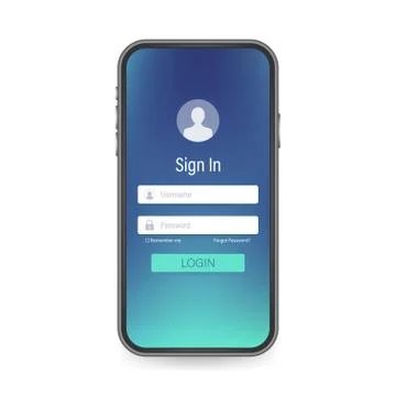 Clean Mobile UI Design Concept. Login Application with Password Form Window.  イラスト素材