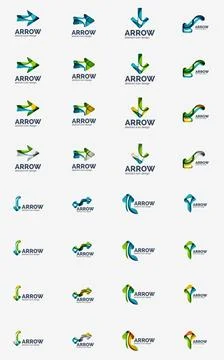 Clean moden wave design arrow logo Stock Illustration