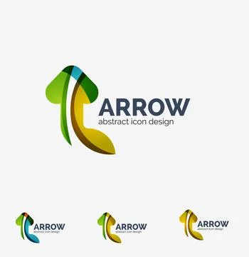 Clean moden wave design arrow logo Stock Illustration
