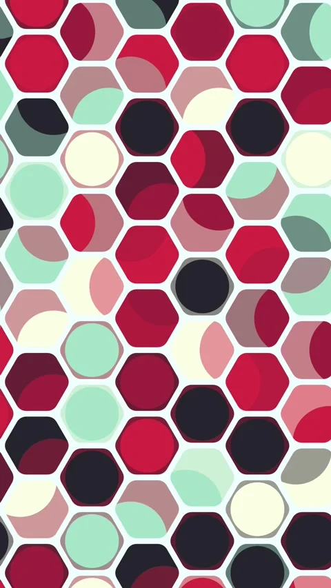 Clean Modern Circles Hex Mesh Geometric Abstract Motion Loop Stock Footage 333051202