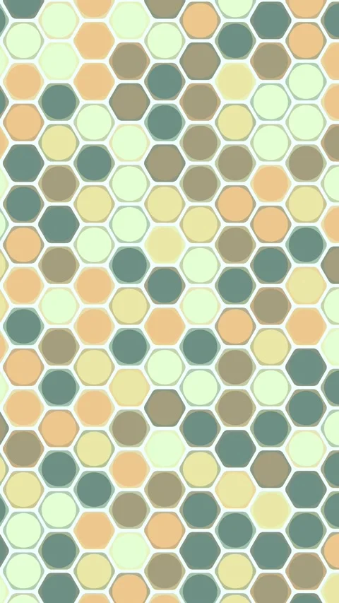 Clean Modern Circles Hex Mesh Geometric Abstract Motion Loop Stock Footage 333051245