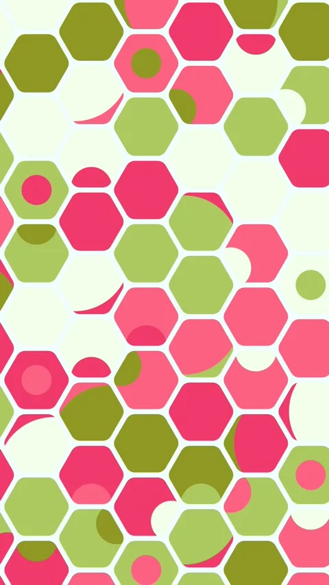 Clean Modern Circles Hex Mesh Geometric Abstract Motion Loop Stock Footage 333051264