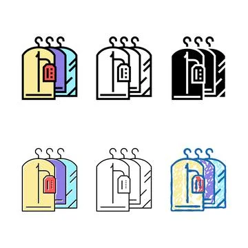 Clean modern clothes in dry cleaning service color icon vector Stock Illustration