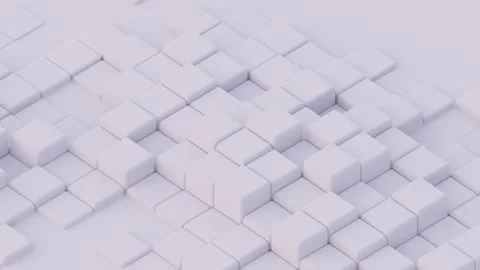 A clean, modern composition featuring interlocking geometric blocks in soft lave Stock Footage 340238232