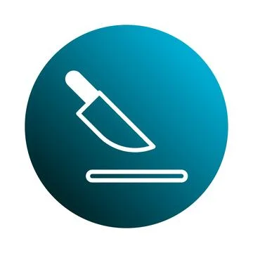Clean modern graphic a round button with knife sharpening and a gradient ba.. Stock Illustration