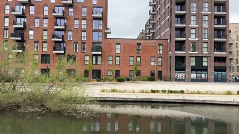 Clean modern housing development in the UK Stock-Footage 332090913