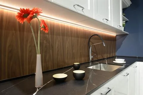 Clean Modern Kitchen. Stock Photos