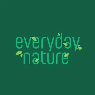 A clean, modern logo design featuring the text "everyday nature" with styli.. Stock Illustration