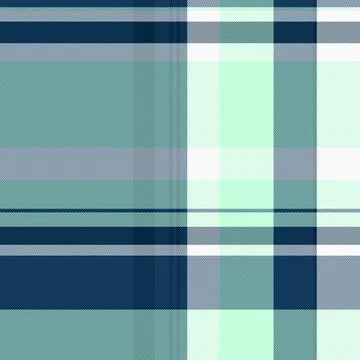 Clean, modern plaid pattern in shades of teal, blue, and white. Evokes a sens Stock Illustration
