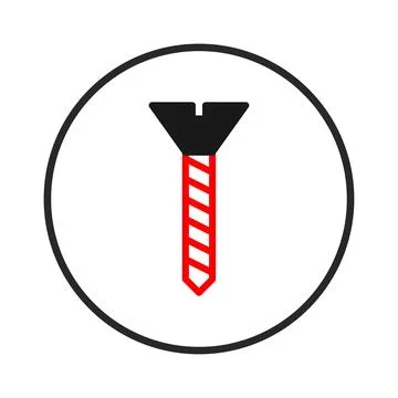 A clean modern rendering of a screw within a circular frame emphasizing con.. Illustrazione stock