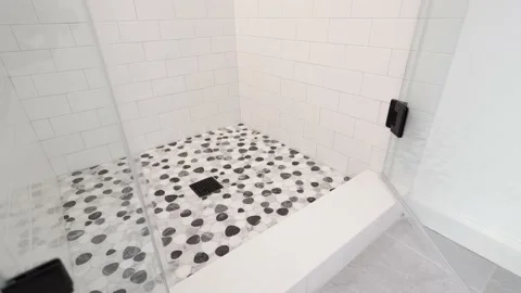 Clean Modern Shower Stall Stock Footage 217985175