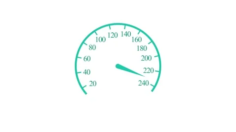 Clean Modern Speedometer Animation in Flat Minimalist Style for Dashboard Video stock 316787711