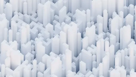 A clean, modern view of stacked white architectural blocks creating an endless u Stock Footage 340238413