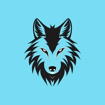 Clean modern wolf logo simple minimal animal Stock Illustration
