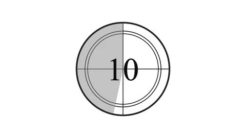 A clean, monochromatic film countdown displaying the number ten, centrally .. Stock Illustration