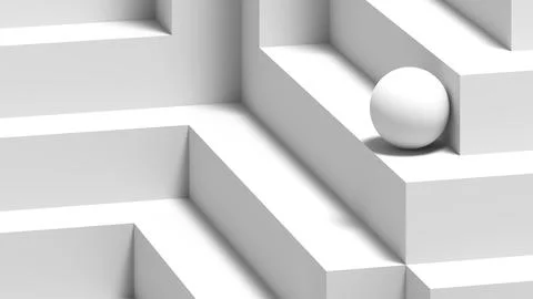 A clean, monochrome installation, 3 d render Stock Illustration