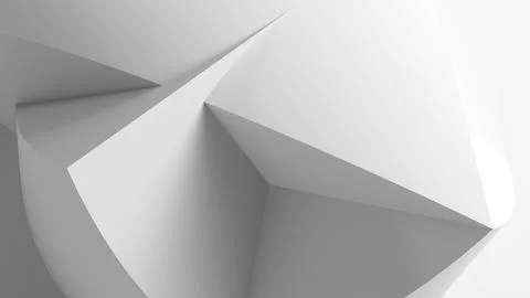 A clean, monochrome scene featuring sharp white geometric planesm 写真素材