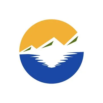 Clean Mountain Logo Icon Vector Stock Illustration