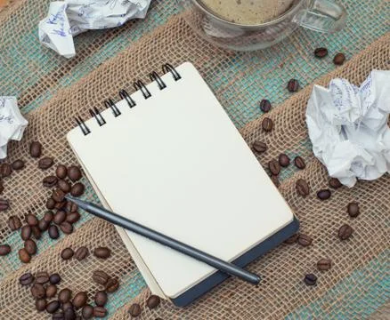 A clean notebook, ready for a message or drawing. Stock Photos