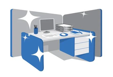 Clean office desk / workstation Stock Illustration