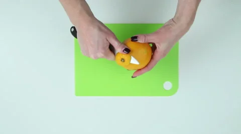 Clean orange peel on the table Stock-Footage 60449246