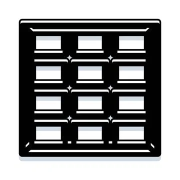 Clean organized grid structure with multiple windows Stock Illustration