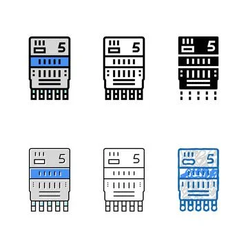 Clean panel 5 drug test color icon vector 스톡 일러스트