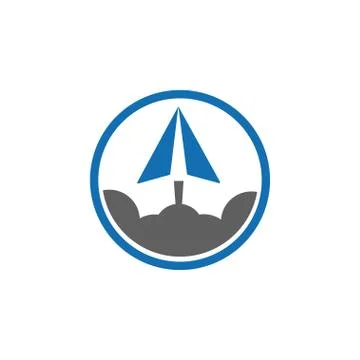 Clean paper plane launching vector Stock Illustration