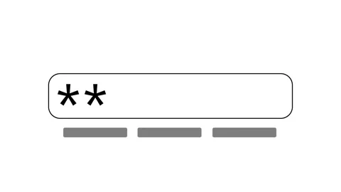 Clean password entry interface characters strength indicators secure credentials Stock Footage 340556952