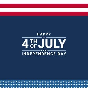 Clean Patriotic Border Happy 4th of July Background Stock Illustration